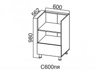 Стол-рабочий под плиту с ящиком С600пя Модус СВ 600х980х562